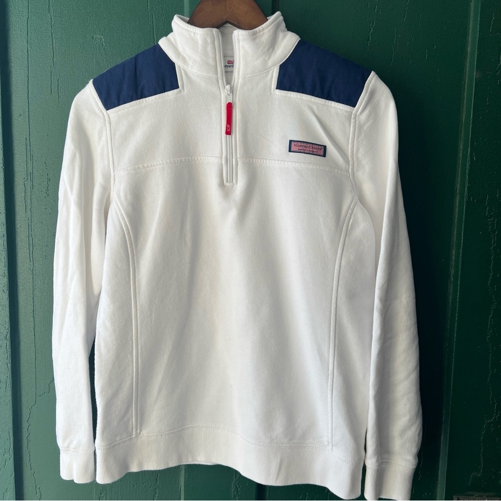 Vineyard Vines American Flag Patriotic 100% Cotton White Pullover-  Size Small